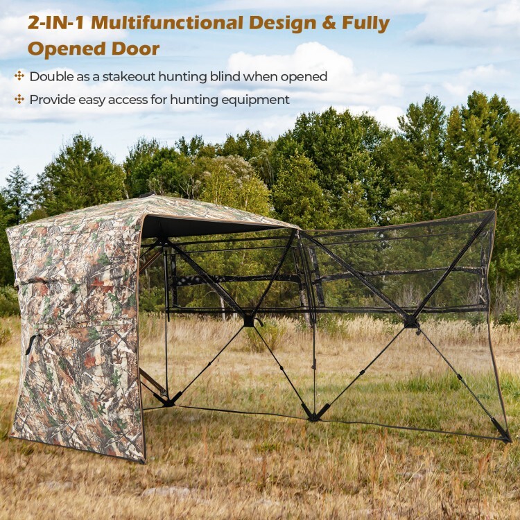 360°One Way See Portable Pop-Up Ground Hunting Blind Hunting Tent