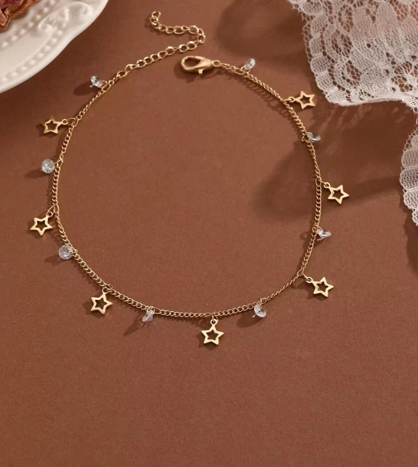 2Ct Round Lab-Created Diamond Women's Beauty Anklet 9.5in 14K Yellow Gold Plated - Image 2 of 4