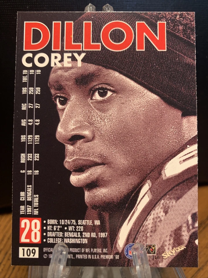 1998 SkyBox Premium #109 COREY DILLON Cincinnati Bengals - Image 2 of 2