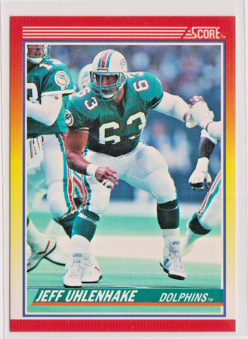 Jeff Uhlenhake Miami Dolphins Center 1990 Score ROOKIE Card # 258 Near Mint