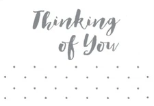 Thinking Of You Silver Gray Abstract Polka Dot Dots Blank Note Cards - Set of 6