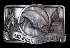 VTG. 1988 LIMITED EDITION AMERICAN FISHERMEN COMMEMORATIVE BELT BUCKLE 158/5000