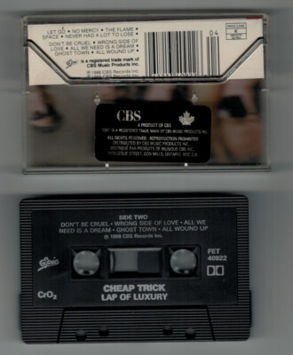 Cheap Trick - Lap Of Luxury (Cassette) 1988 CBS Records - Canadian