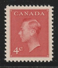 Canada #292, King George VI Postes-Postage Omitted, MNH Stamp 1950