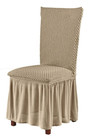 SET OF 2 CARTER STRETCH SLIPCOVERS DINING KITCHEN CHAIR COVERS 11” RUFFLE SKIRT