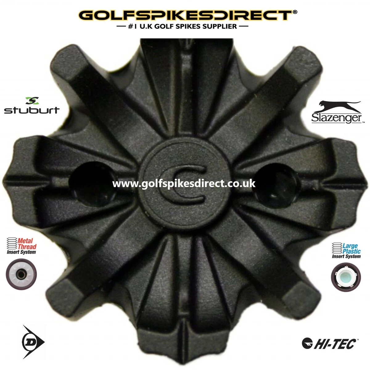 GOLF SPIKES CLEATS FOR DEXTERS GOLF SHOES 6mm METAL 9mm LARGE PLASTIC THREADS
