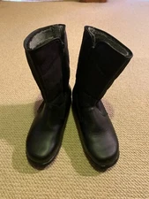 TOE WARMERS CANADA BLACK Leather FUR LINED Zip up Winter BOOTS T08665 WOMEN 7.5M