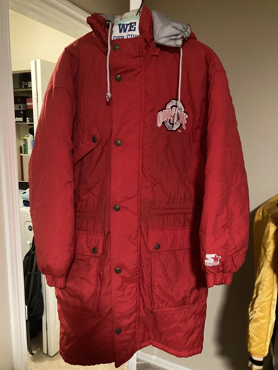 Ohio State Buckeyes Sideline Stadium Starter Jacket Large Coat Trench Vintage