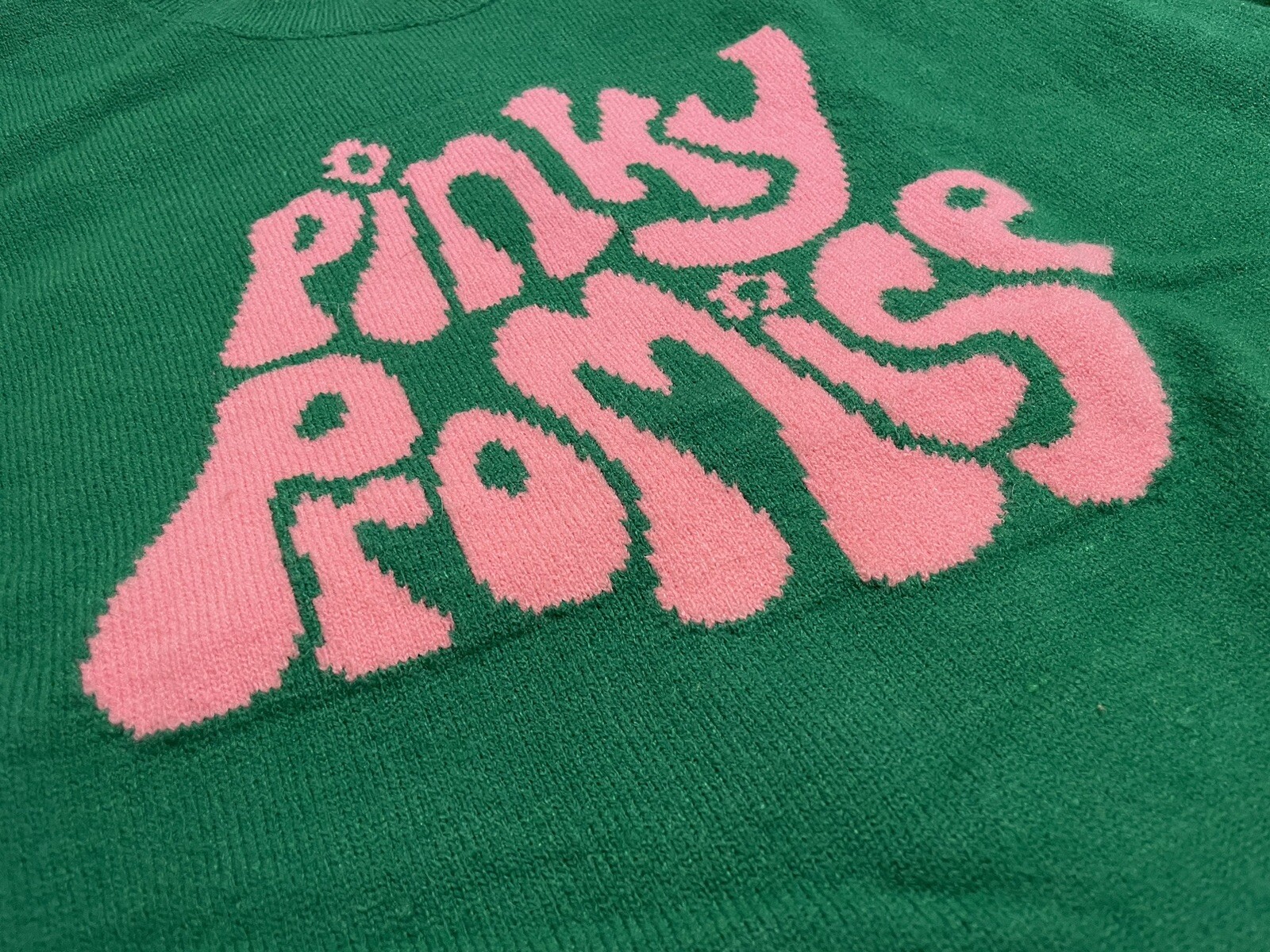 MOTEL Oversized Pinky Promise GREEN u0026 Pink Pinky Promise Sweater Size XS |  eBay