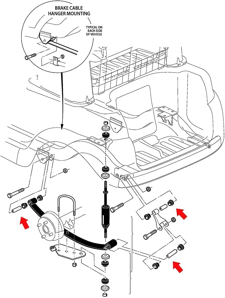 Golf Cart Rear Leaf Springs & Shackles Bushing Sleeve for Club Car