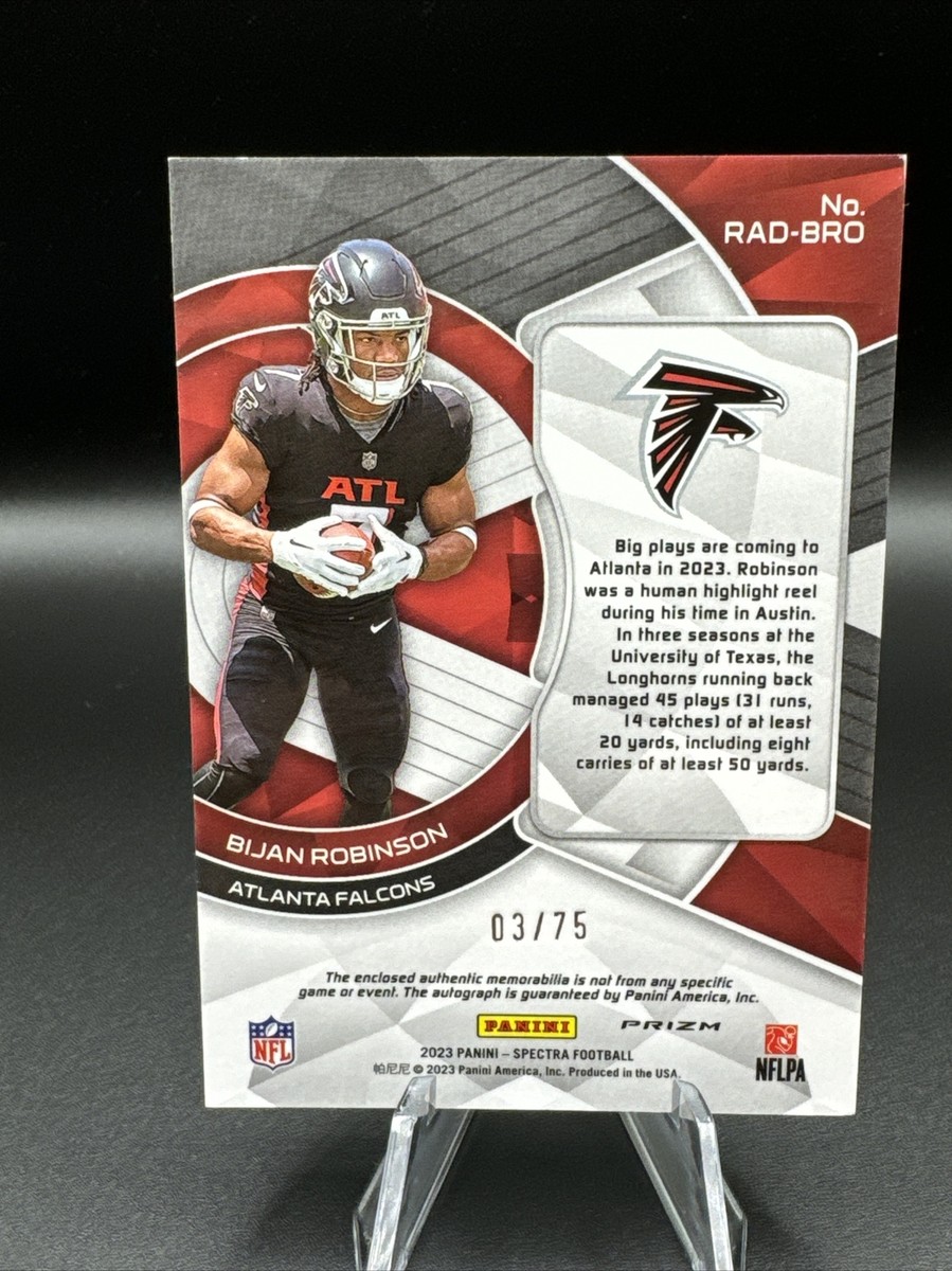 Bijan Robinson RPA /75 #RAD-BRO Atlanta Falcons Rookie | eBay