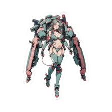 Busty Mech Warrior Girl Cybernetic Anime Vinyl Stickers Sexy Aesthetic Vixen