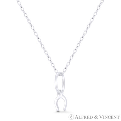 Tiny Horseshoe Good Luck Charm U-Shaped Italy .925 Sterling Silver 15mm Pendant