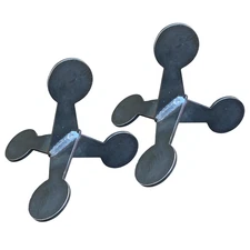 2pc 2.5" 22LR Rimfire 1/4" Mild Steel Target Walking Jumping Jack (Welded)