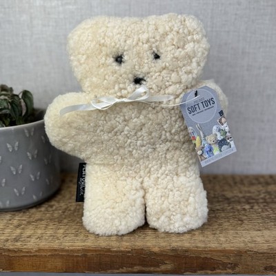 Flat Out Australia natürliche flache Teddy Schaffell Baby Teddy Bettdecke Lovey 11 Zoll
