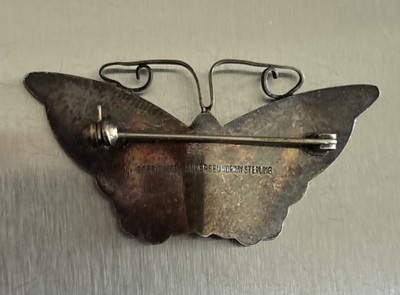 DAVID-ANDERSEN ノルウェー 蝶 ブローチ  シルバー925 Vintage Norway David Andersen 925s Multi Color Sterling Silver