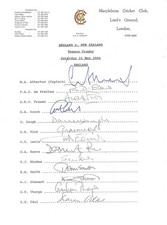 1994 ENGLAND v New Zealand - Texaco Trophy @ Lords- Autograph Sheet Signed by 13