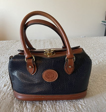 Black Brown Pebbled Satchel Top Handle Bag Turn Lock, Gold Hardware Pockets