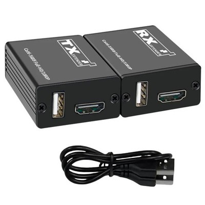 1080P HDMI Extender with USB KVM Over CAT6 for Classroom Education Systems Black