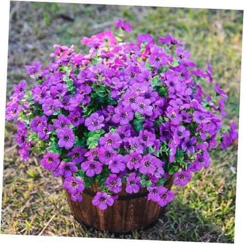 Artificial Faux Spring Plants Flowers for Outdoor Spring Summer Decoration, 12