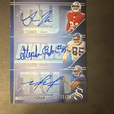 2025 Panini silhouette Triple Autographs Toomer Baker Manningham Giants 11/25