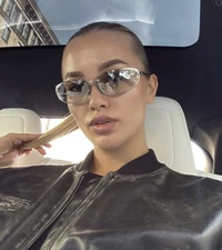 Miu Miu MU A50S 1BC8H1 Unisex Rectangle Sunglasses in Silver with Gray Lens 100%