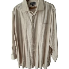 Paul Fredrick Shirt 18-33 Beige Long Sleeve Finest Long Staple Cotton Mens Lux