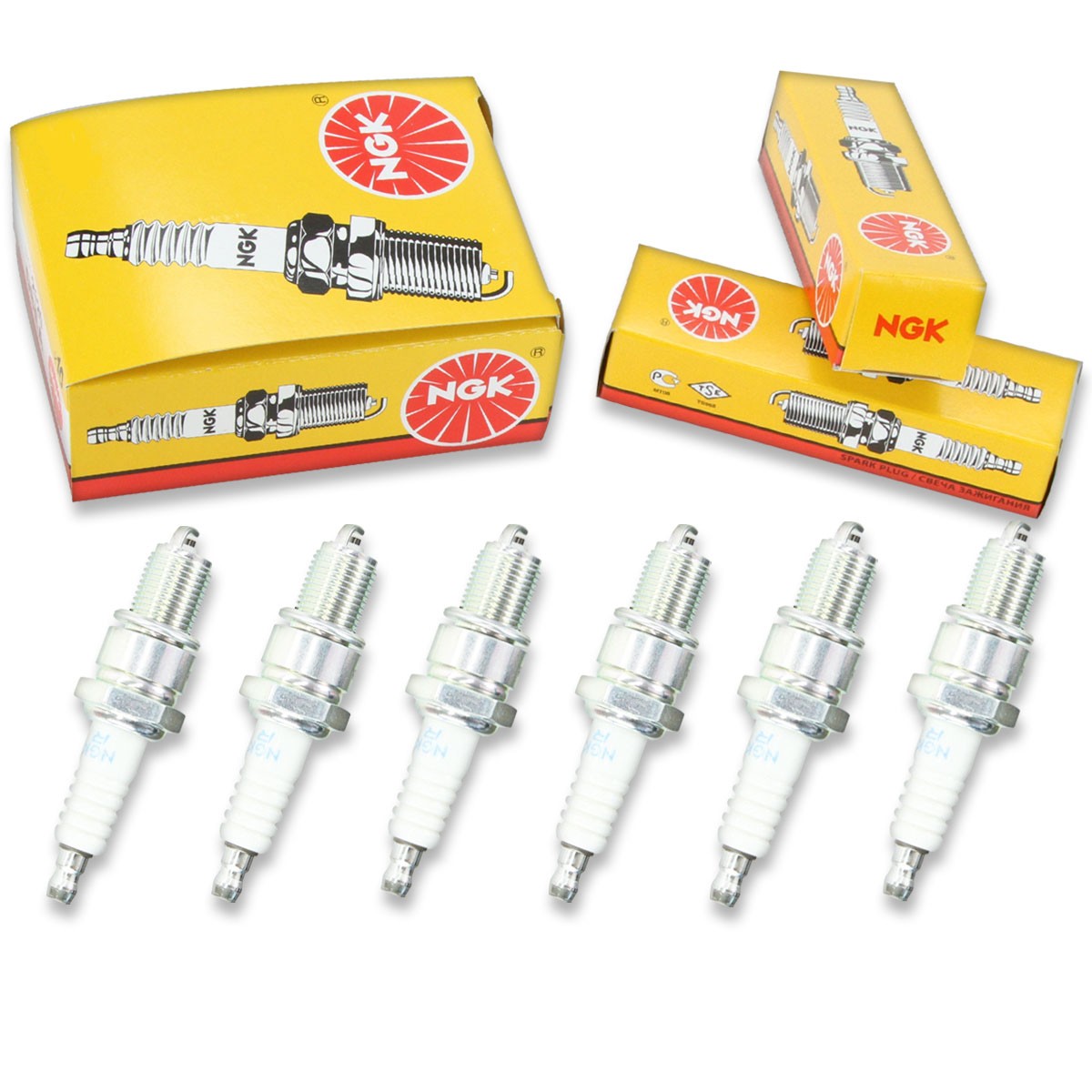6 pcs NGK Standard Spark Plugs for 1967-1972 Toyota Crown 2.3L 2.6L L6 - mi