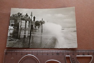 tolle alte Karte - Nordseeheilbad Borkum Springflut 1958