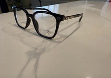 Chrome Hearts Black Square Eyeglasses Plastic Metal Full Rim with Case  Cloth