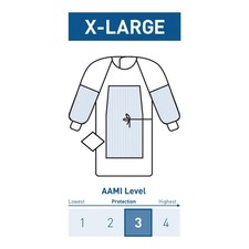 McKesson Disposable Fabric-Reinforced Surgical Gown with Towel Blue X-Large 1 Ct