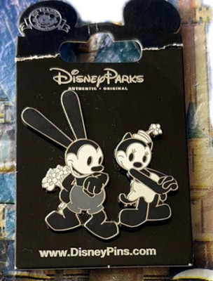 Disney Parks Oswald Ortensia Pin Badge Japan Rare Collectible Black