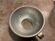 Vintage aluminum jar filling funnel used