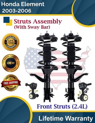 New OE Front Struts W/Sway Bar For 2003-2006 Honda Element Lifetime Warranty