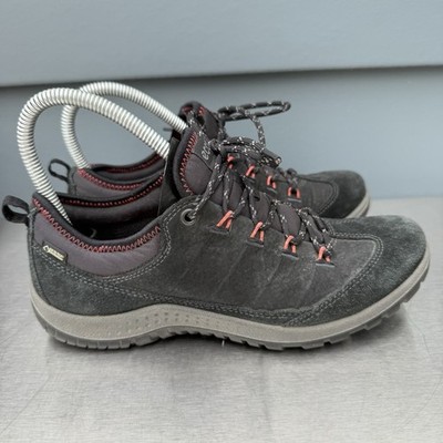 Ecco Aspina Hiker GTX Athletic Shoes EUR 36 US 5-5.5 Womens Black Yak Leather