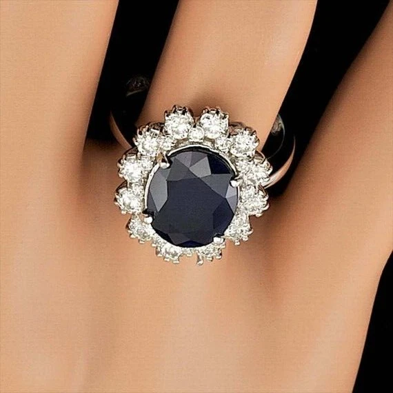 Anello da donna cocktail in argento sterling 925 con pietre preziose... - Immagine 2 di 4