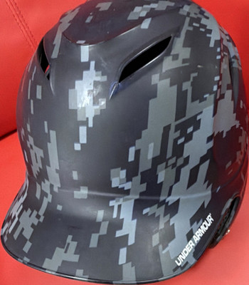 Under Armour UABH100 Open Face Baseball Batting Helmet Black Gray 6 1/4-7 1/4