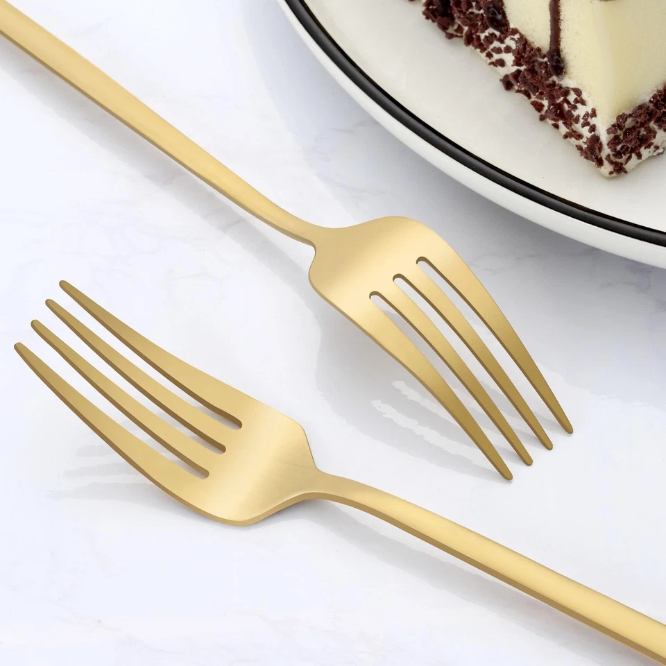 36-Pcs Matte Gold Dinner Forks, 8.4 Inch Forks Silverware, Stainless Steel Fo... - Image 3 of 4