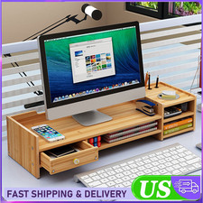 Desktop Monitor Stand with Laptop Riser,Computer Shelf for Home  Office