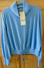 Sweaty Betty Melody Luxe Fleece Pullover Turtleneck Top/Blue/Size M/New w Tags