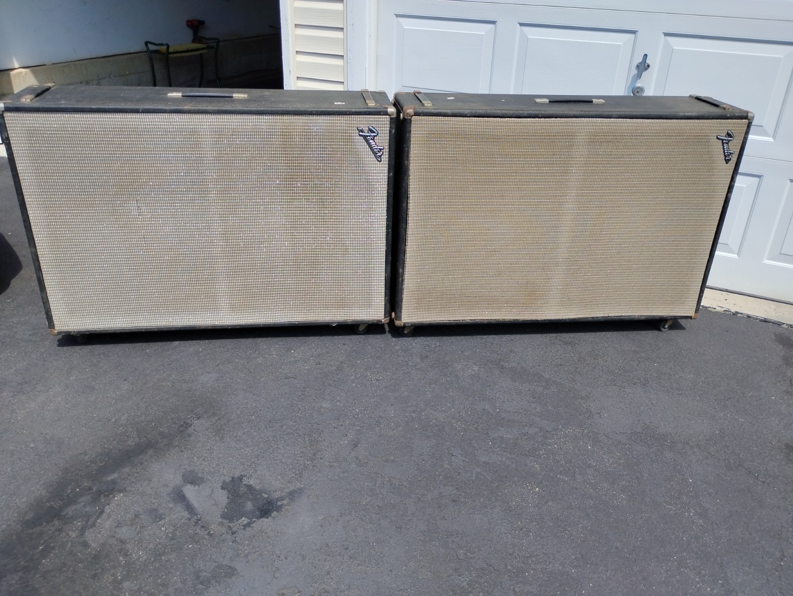 (2) 1970s Fender Dual Showman Rev D130 2x15 Speaker cabinets. Buy one or both