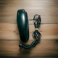 Vintage Phone Corded Lenoxx Sound Push Button Hunter Green Wall Mount Telephone