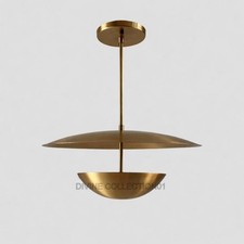 Mid Century Modern Brass Pendant Light Minimalist Hanging Ceiling Fixture Lamp