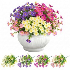 12/8X Artificial Flowers Bouquet Lifelike UV Resistant Fake Plants Outdoor Decor