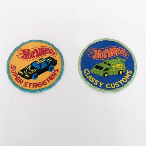 Vtg Hot Wheels Super Streeters & Classy Customs Iron On Patch Set of 2 ORIGINAL