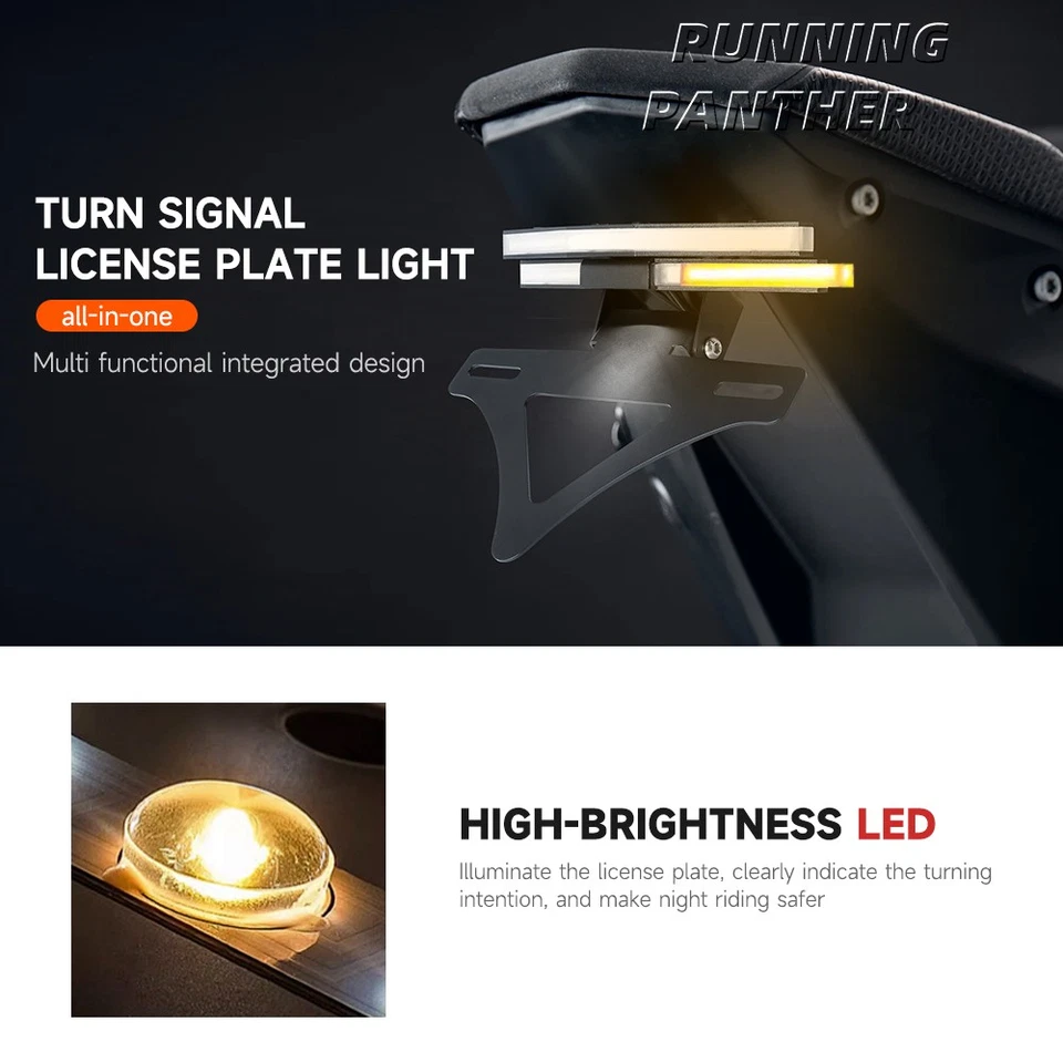 Suporte de placa de licença para 790 Duke/890 Duke 2018-2025 com luz de seta LED - Imagem 3 de 4