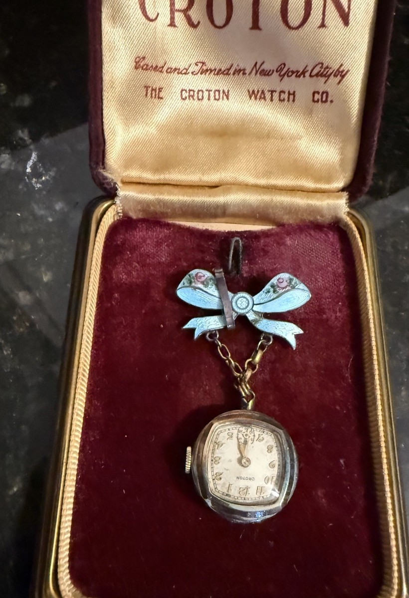 COROTON　14枚 Rare Croton New York Pin Watch Sterling Silver Enamel In Box | eBay