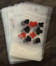 23 Pc Playing Card Suits Reusable Drink Pouches with Straws