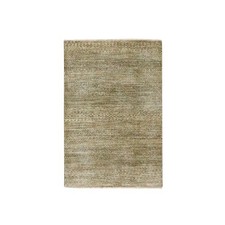 2' x 3' Cedar Brown Modern Grass Design Hand Knotted Natural Wool Mat Rug R76589