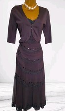 Phase Eight dress & Bolero set size 12 brown wedding guest races Whimsigoth Yk2